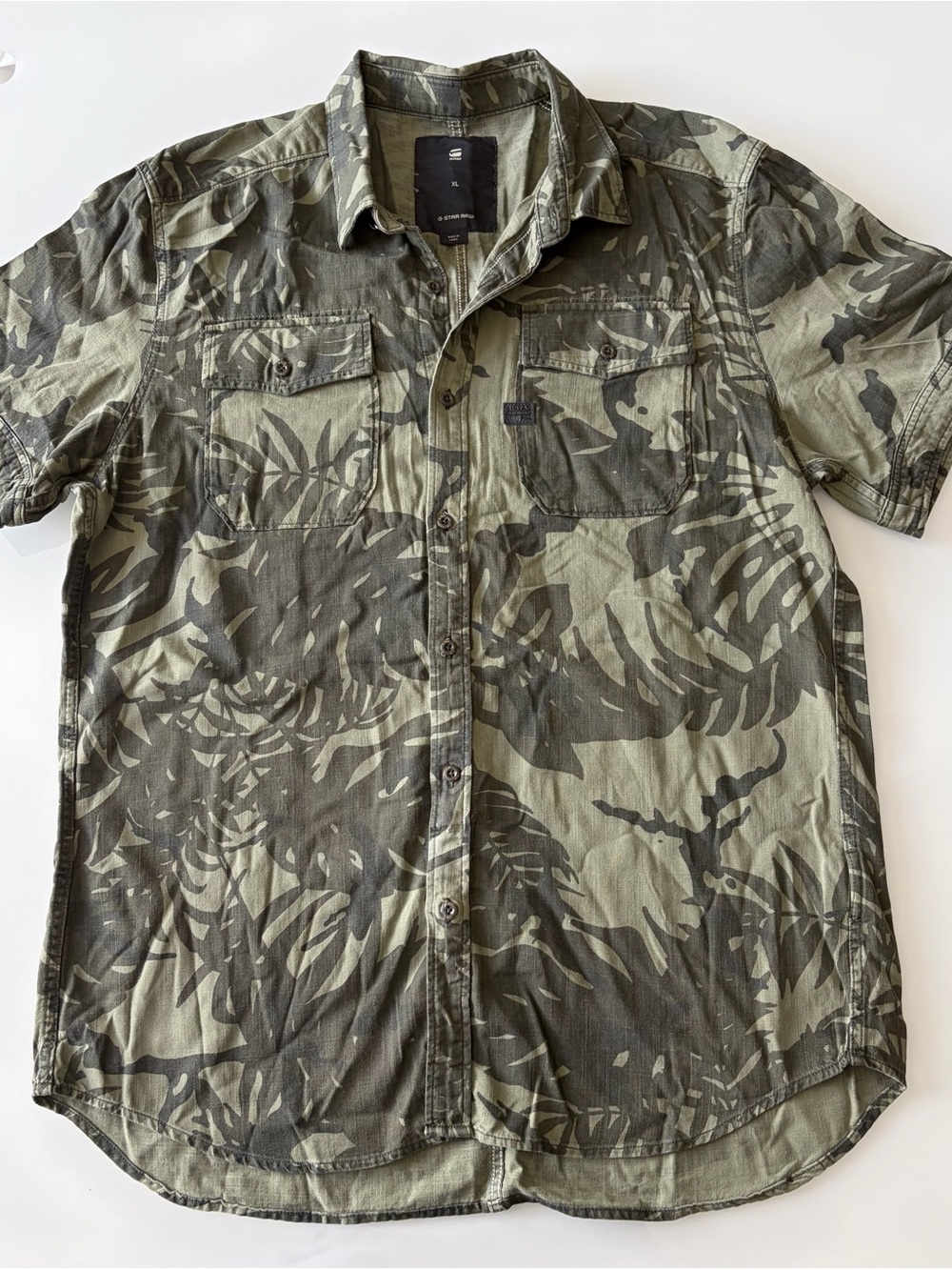 G-Star Raw Landoh Camouflage Button Down Shirt Sz XL